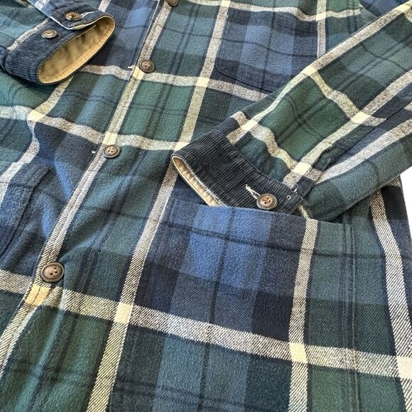 Geoffrey Beene Vintage Reversable Chore Utility Barn Corduroy Flannel Jacket L - Picture 4 of 15